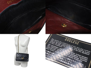 CHANEL シャネル マトラッセ23 Wフラップ チェーン ショルダーバッグ ラムスキン 2番台 ブラック ゴールド金具 美品 中古 4c073641