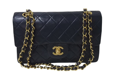 CHANEL シャネル マトラッセ23 Wフラップ チェーン ショルダーバッグ ラムスキン 2番台 ブラック ゴールド金具 美品 中古 4c073641