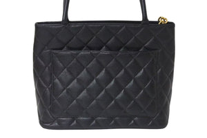 CHANEL シャネル 1804 復刻トートバッグ ハンドバッグ 7番台 グレインドカーフスキン ブラック シルバー金具 美品 中古 4c073642