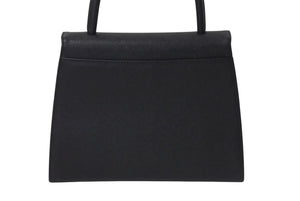 YVES SAINT LAURENT イブサンローラン ハンドバッグ トートバッグ ブランドロゴ レザー ブラック ゴールド金具 美品 中古 4c073644 
