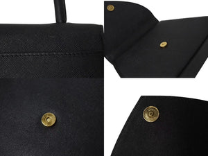 YVES SAINT LAURENT イブサンローラン ハンドバッグ トートバッグ ブランドロゴ レザー ブラック ゴールド金具 美品 中古 4c073644 