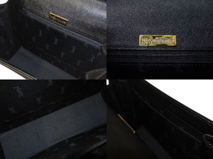 YVES SAINT LAURENT イブサンローラン ハンドバッグ トートバッグ ブランドロゴ レザー ブラック ゴールド金具 美品 中古 4c073644 