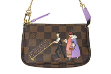 Load image into Gallery viewer, 新品同様 LOUISVUITTON ルイヴィトン イリュストレミニポシェット アクセソワールポーチ N63003 ブラウン パープル ゴールド 中古 4c073647
