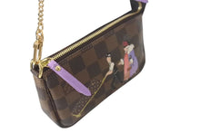 Load image into Gallery viewer, 新品同様 LOUISVUITTON ルイヴィトン イリュストレミニポシェット アクセソワールポーチ N63003 ブラウン パープル ゴールド 中古 4c073647