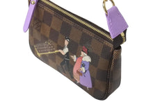 Load image into Gallery viewer, 新品同様 LOUISVUITTON ルイヴィトン イリュストレミニポシェット アクセソワールポーチ N63003 ブラウン パープル ゴールド 中古 4c073647