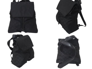 GUCCI グッチ GG柄 リュック バックパック デイバッグ イタリア製 002058 GGナイロン レザー ブラック 美品 中古 4c073656