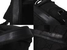 Load image into Gallery viewer, GUCCI グッチ GG柄 リュック バックパック デイバッグ イタリア製 002058 GGナイロン レザー ブラック 美品 中古 4c073656