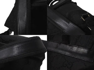 GUCCI グッチ GG柄 リュック バックパック デイバッグ イタリア製 002058 GGナイロン レザー ブラック 美品 中古 4c073656