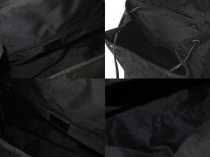 GUCCI グッチ GG柄 リュック バックパック デイバッグ イタリア製 002058 GGナイロン レザー ブラック 美品 中古 4c073656