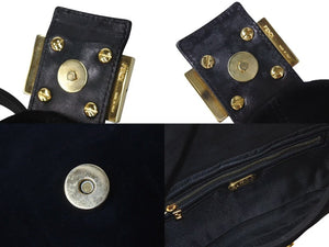 FENDI フェンディ マンマバケット ワンショルダーバッグ 2340-26424-079 スウェードレザー ブラック ゴールド金具 美品 中古 4c073658 