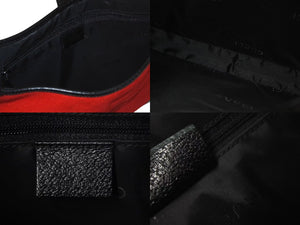 極美品 GUCCI グッチ ワンショルダー ハンドバッグ フェルト レザー ブラック レッド 0013306 中古 4c073665