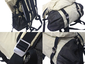 BOTTEGA VENETA ボッテガヴェネタ リュックサック バックパック ベージュ ブラック ナイロン ポリエステル シルバー金具 美品 中古 4c073667