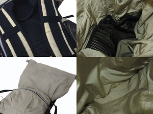 BOTTEGA VENETA ボッテガヴェネタ リュックサック バックパック ベージュ ブラック ナイロン ポリエステル シルバー金具 美品 中古 4c073667