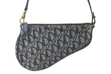 Load image into Gallery viewer, Christian Dior クリスチャンディオール トロッター サドルバッグ ワンショルダーバッグ サドルポーチ MC1012 ネイビー 美品 中古 4c073668