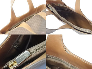 CELINE セリーヌ マカダム ロゴ ヴィンテージ ハンドバッグ ベージュ ロゴ PVC レザー 鞄 ゴールド金具 良品 中古 4c073669