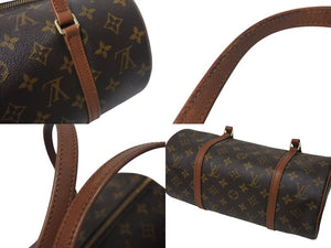 極美品 LOUIS VUITTON ルイヴィトン ハンドバック パピヨン30 GM 筒型 モノグラム M51365 ゴールド金具 ブラウン 中古 4c073670