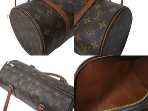 極美品 LOUIS VUITTON ルイヴィトン ハンドバック パピヨン30 GM 筒型 モノグラム M51365 ゴールド金具 ブラウン 中古 4c073670