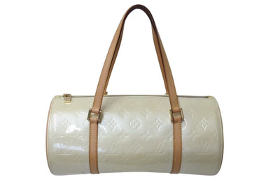 極美品 LOUIS VUITTON ルイヴィトン ベッドフォード ハンドバッグ M91006 モノグラムヴェルニ 筒型 ゴールド金具 イエロー 中古 4c073672