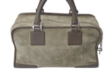 Load image into Gallery viewer, LOEWE ロエベ アマソナ28 ハンドバッグ 010403 アナグラムロゴ スウェード レザー ブラウン シルバー金具 良品 中古 4c073673