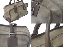 Load image into Gallery viewer, LOEWE ロエベ アマソナ28 ハンドバッグ 010403 アナグラムロゴ スウェード レザー ブラウン シルバー金具 良品 中古 4c073673