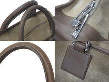 Load image into Gallery viewer, LOEWE ロエベ アマソナ28 ハンドバッグ 010403 アナグラムロゴ スウェード レザー ブラウン シルバー金具 良品 中古 4c073673