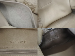 LOEWE ロエベ アマソナ28 ハンドバッグ 010403 アナグラムロゴ スウェード レザー ブラウン シルバー金具 良品 中古 4c073673
