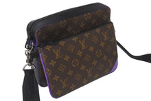 Load image into Gallery viewer, 極美品 LOUIS VUITTON ルイヴィトン モノグラム マカサー トリオ メッセンジャー ショルダーバッグ M46266 ブラウン パープル PVC レザー シルバー金具 中古 4c073682