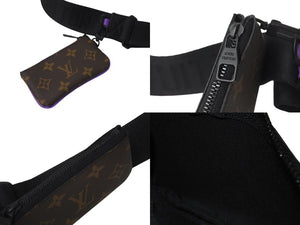 極美品 LOUIS VUITTON ルイヴィトン モノグラム マカサー トリオ メッセンジャー ショルダーバッグ M46266 ブラウン パープル PVC レザー シルバー金具 中古 4c073682