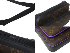 極美品 LOUIS VUITTON ルイヴィトン モノグラム マカサー トリオ メッセンジャー ショルダーバッグ M46266 ブラウン パープル PVC レザー シルバー金具 中古 4c073682
