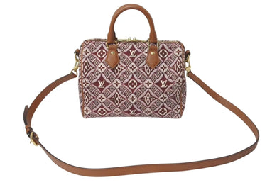 極美品 LOUIS VUITTON ルイヴィトン スピーディ バンドリエール25 ハンドバッグ M57231 ブラウン ワインレッド ゴールド金具 中古 4c073685