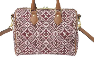 極美品 LOUIS VUITTON ルイヴィトン スピーディ バンドリエール25 ハンドバッグ M57231 ブラウン ワインレッド ゴールド金具 中古 4c073685