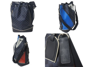 LOUIS VUITTON ルイヴィトン ノエ マラン ショルダーバッグ N41611 ダミエコバルト PVC レザー シルバー金具 美品 中古 4c073686