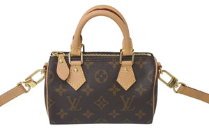極美品 LOUIS VUITTON ルイヴィトン ナノスピーディ ハンドバッグ 2WAYバッグ M81085 モノグラム PVC レザー 中古 4c073692