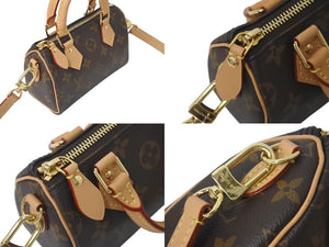 極美品 LOUIS VUITTON ルイヴィトン ナノスピーディ ハンドバッグ 2WAYバッグ M81085 モノグラム PVC レザー 中古 4c073692