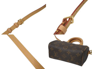極美品 LOUIS VUITTON ルイヴィトン ナノスピーディ ハンドバッグ 2WAYバッグ M81085 モノグラム PVC レザー 中古 4c073692