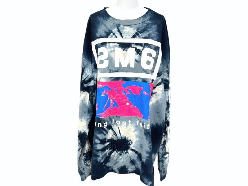 SAINT MICHAEL セントマイケル 長袖Ｔシャツ sm-s23-0000-038 コットン タイダイ ブラック マルチカラー サイズXXL 美品 中古 4b002015 