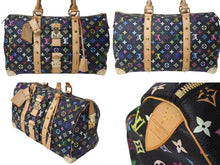 Load image into Gallery viewer, 極美品 LOUIS VUITTON ルイヴィトン キーポル45 ボストンバッグ M92640 モノグラム マルチカラー ブラック 村上隆 中古 4c073711
