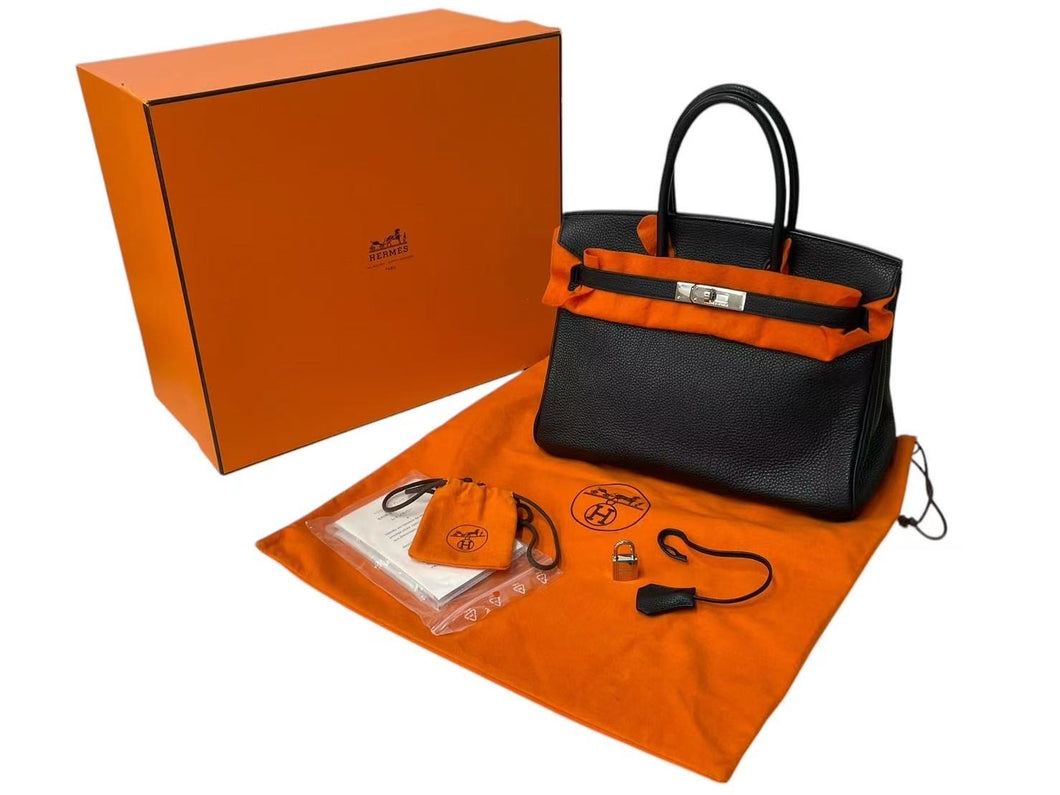 HERMES エルメス バーキン30 ハンドバッグ トゴ ブラック シルバー金具 ☐J刻印 2006年 美品 中古 4c073714