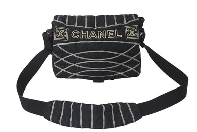 CHANEL シャネル スポーツライン ナイロン ショルダーバッグ ブラック 10番台 ココマーク ロゴ 美品 中古 4c073716