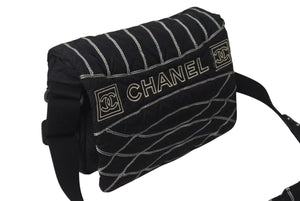CHANEL シャネル スポーツライン ナイロン ショルダーバッグ ブラック 10番台 ココマーク ロゴ 美品 中古 4c073716