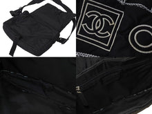 Load image into Gallery viewer, CHANEL シャネル スポーツライン ナイロン ショルダーバッグ ブラック 10番台 ココマーク ロゴ 美品 中古 4c073716