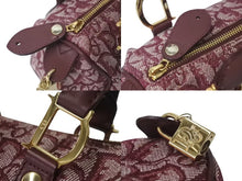 Load image into Gallery viewer, Christian Dior クリスチャンディオール トロッター ミニハンドバッグ PZ0052 キャンバス レザー ワインレッド ゴールド 美品 中古 4c073719