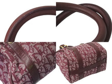 Load image into Gallery viewer, Christian Dior クリスチャンディオール トロッター ミニハンドバッグ PZ0052 キャンバス レザー ワインレッド ゴールド 美品 中古 4c073719