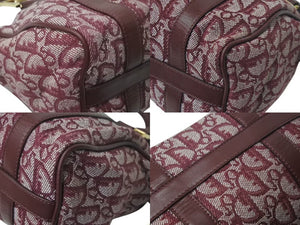 Christian Dior クリスチャンディオール トロッター ミニハンドバッグ PZ0052 キャンバス レザー ワインレッド ゴールド 美品 中古 4c073719