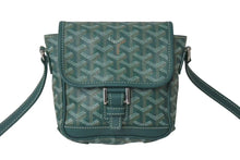 Load image into Gallery viewer, GOYARD ゴヤール グランブルーPM ショルダーバッグ ポシェット PVC レザー グリーン シルバー金具 美品 中古 4c073720
