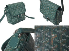 Load image into Gallery viewer, GOYARD ゴヤール グランブルーPM ショルダーバッグ ポシェット PVC レザー グリーン シルバー金具 美品 中古 4c073720