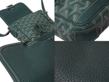Load image into Gallery viewer, GOYARD ゴヤール グランブルーPM ショルダーバッグ ポシェット PVC レザー グリーン シルバー金具 美品 中古 4c073720