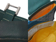 Load image into Gallery viewer, GOYARD ゴヤール グランブルーPM ショルダーバッグ ポシェット PVC レザー グリーン シルバー金具 美品 中古 4c073720