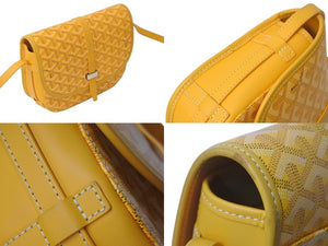 GOYARD ゴヤール ベルヴェデーレPM バッグ ショルダーバッグ BELVE3PMLTY08CG08P イエロー PVC レザー 美品 中古 4c073722