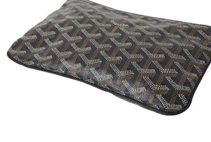 GOYARD Senna PM Clutch Bag SENAT2PMLTY01CL01P Black PVC Leather with Silver Hardware, Excellent Condition, Pre-owned, 4c073724 
